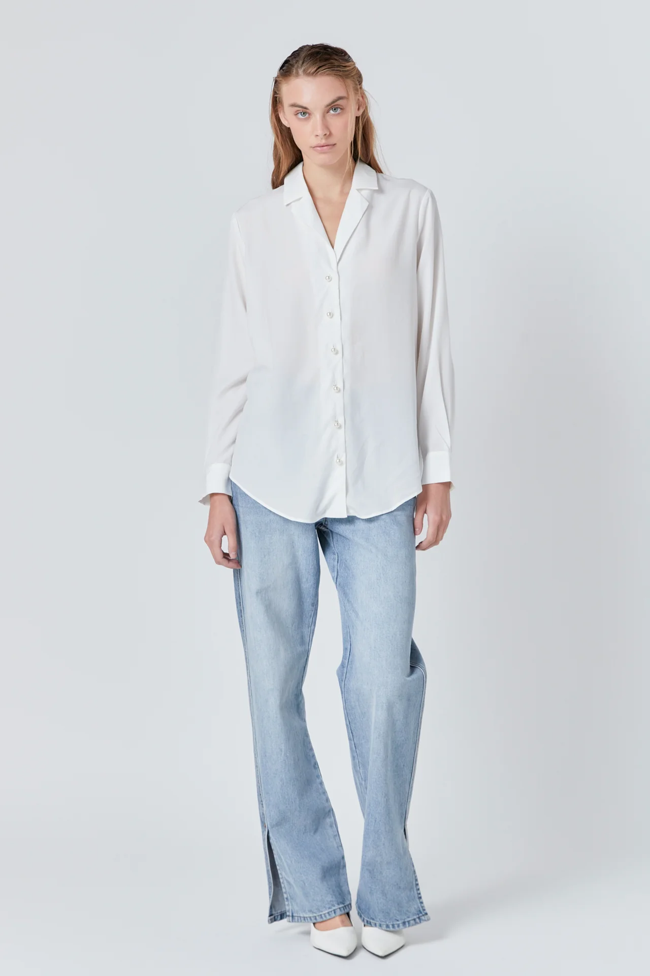 Pearl Button Collared Shirt