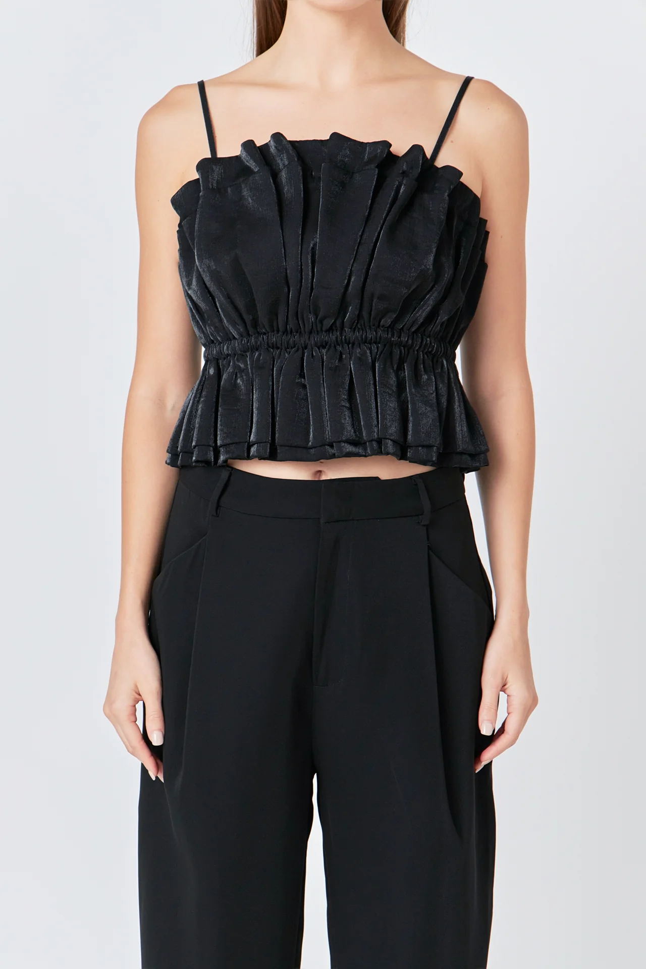 Sheen Ruffled Strapless Top