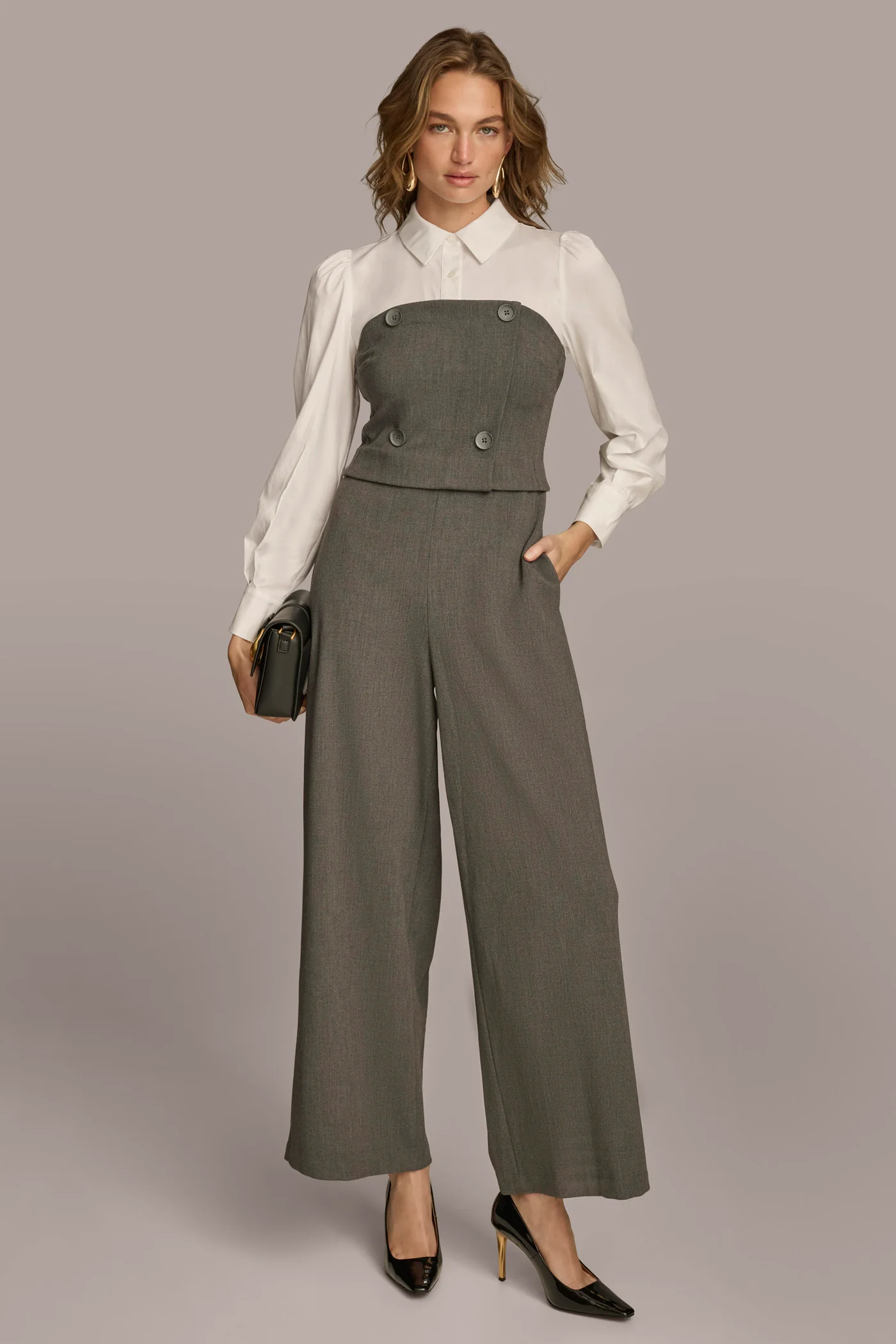 SHIRT AND CORSET COMBO JUMPSUIT