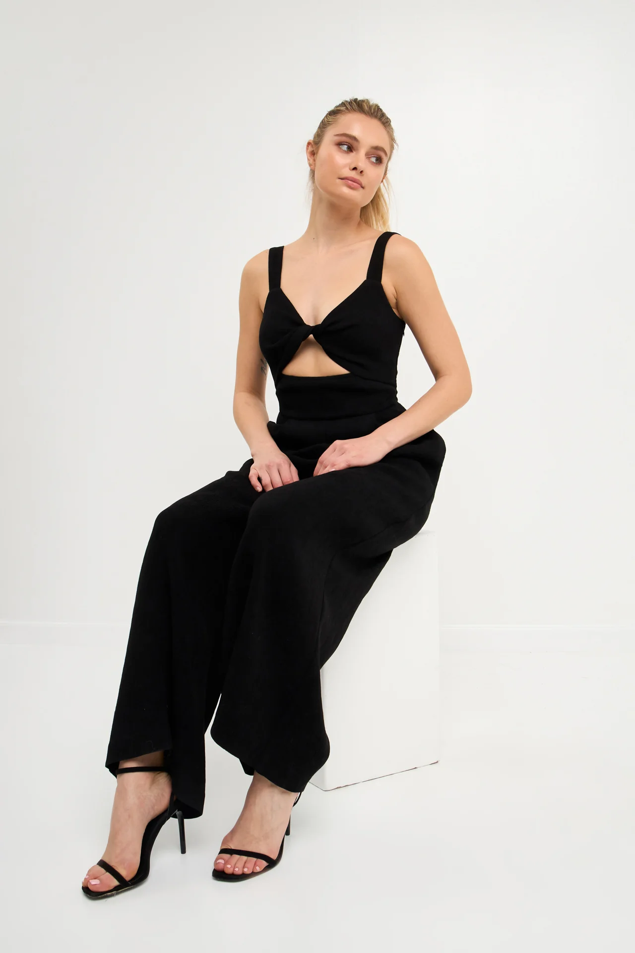 Soft Touch Plisse Twist Jumpsuit