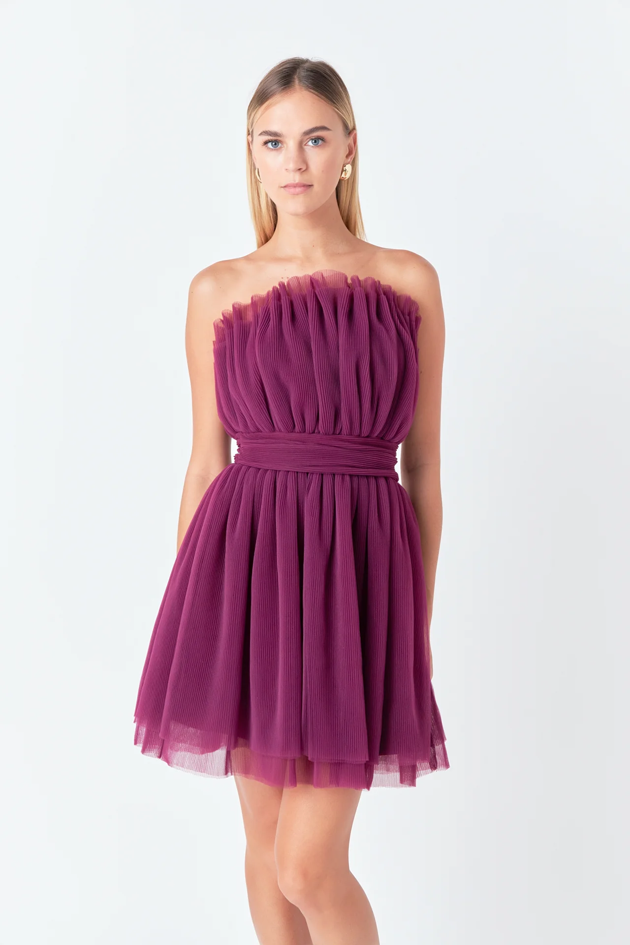 Strapless Mini Tulle Dress