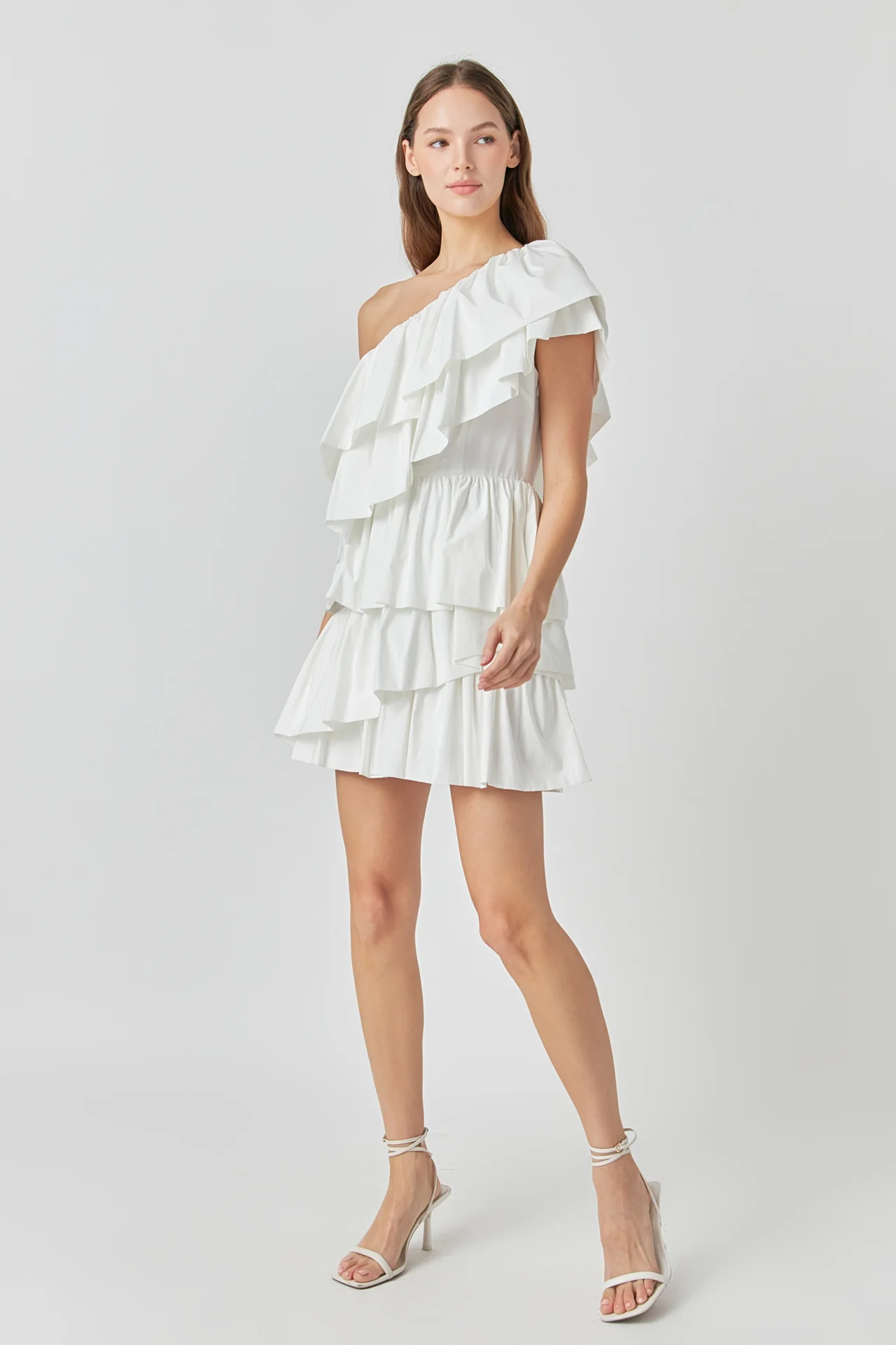 One-Shoulder Ruffled Mini Dress
