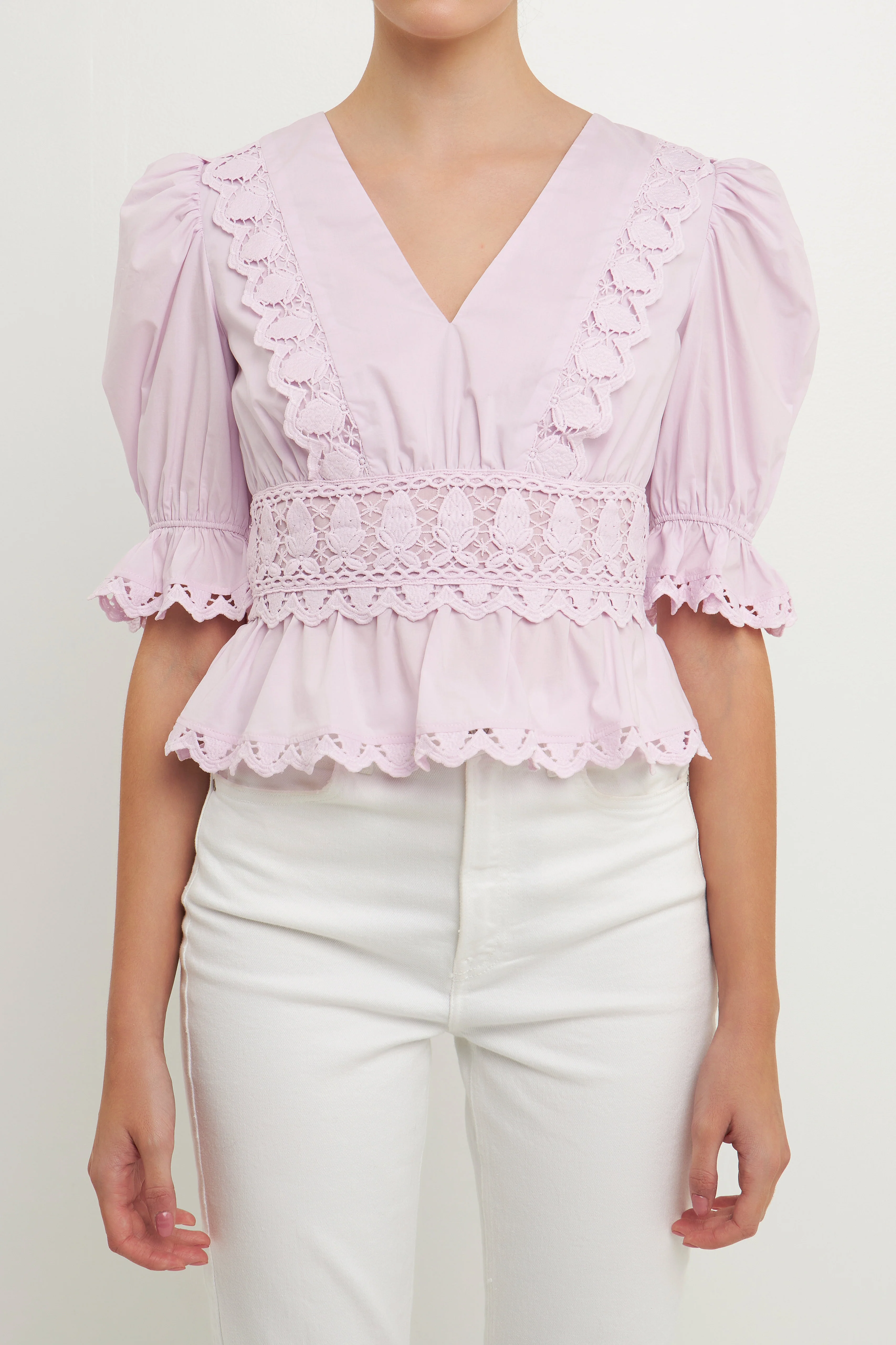 Combination Eyelet Lace Top