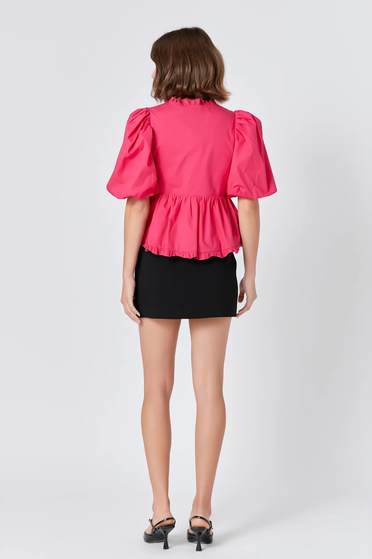 Puff Sleeve Peplum Top