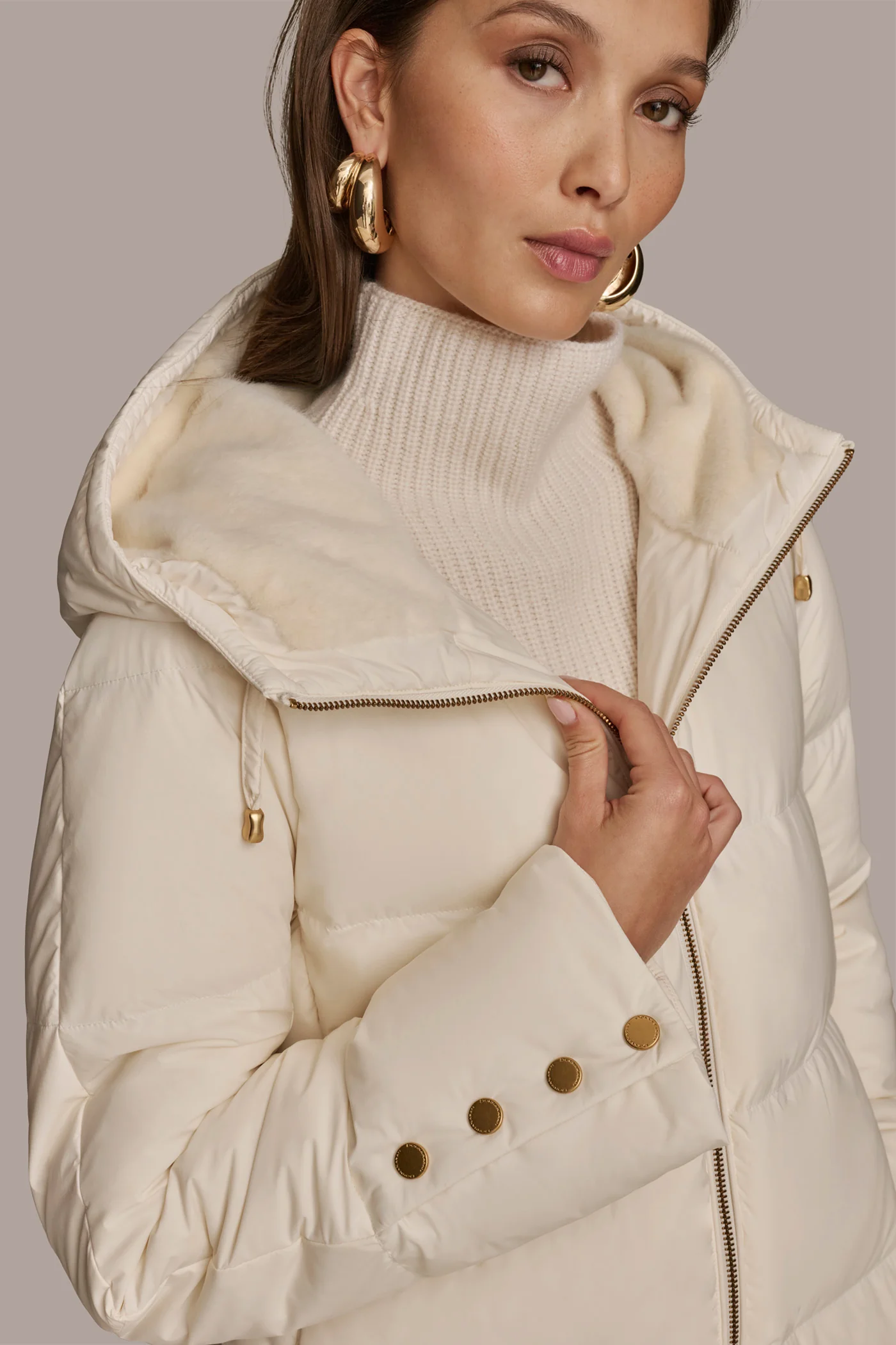 Long Hooded Down Filled Puffer Coat
