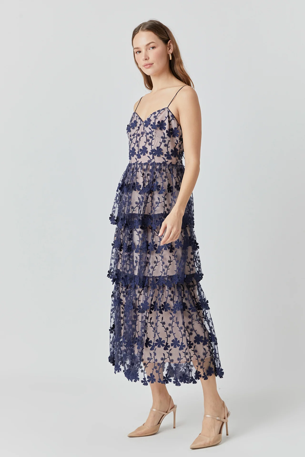 Crochet Layered Midi Dress