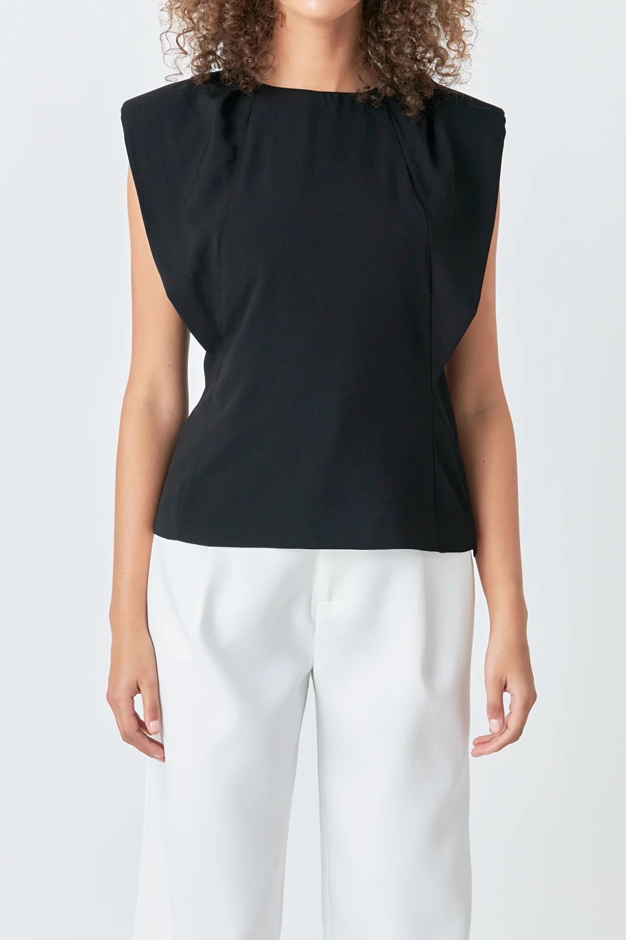 Sleeveless Pleated Top