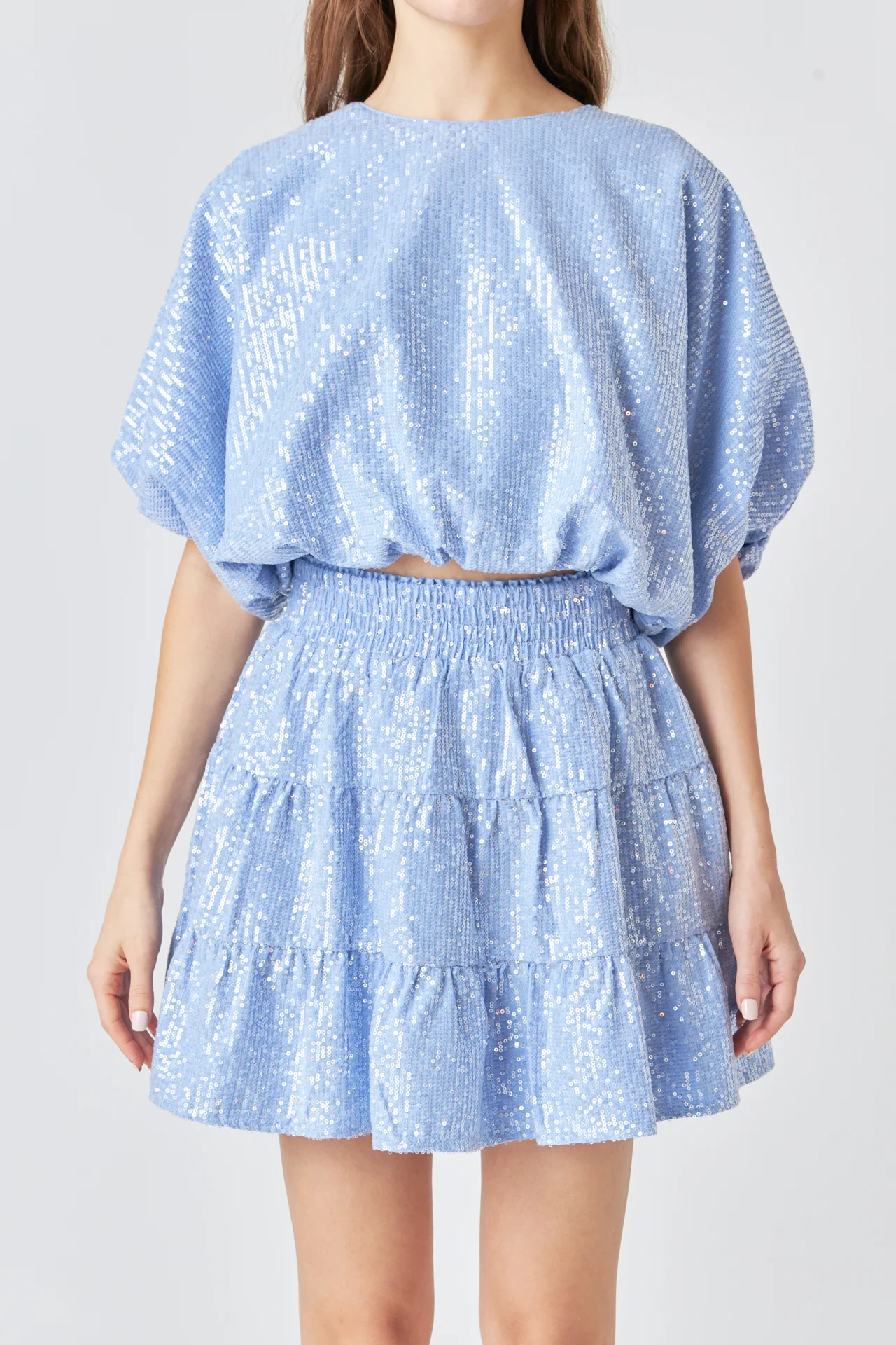 Sequins Voluminious Crop Top