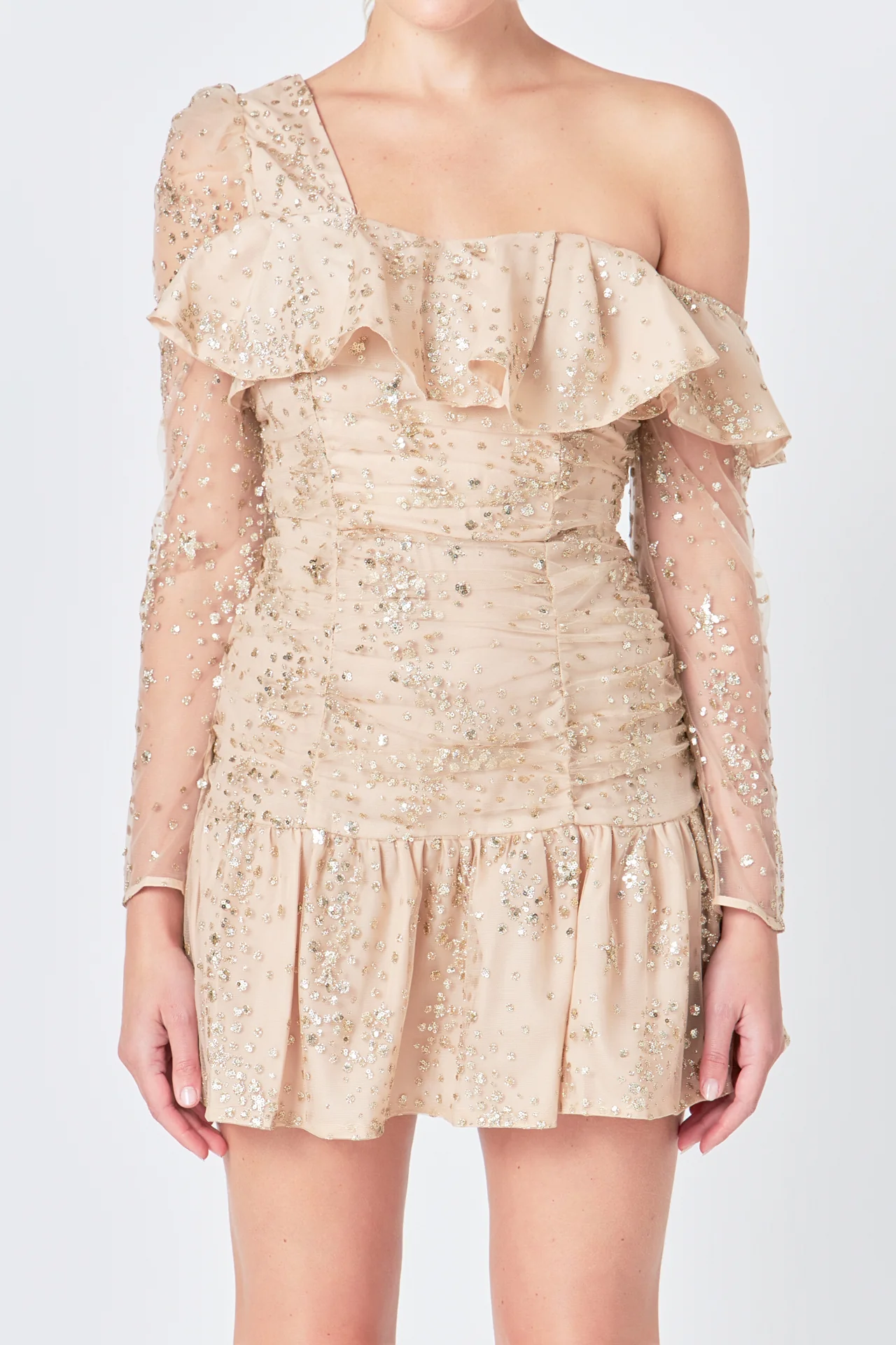 Star Embellished Asymmetrical Dress