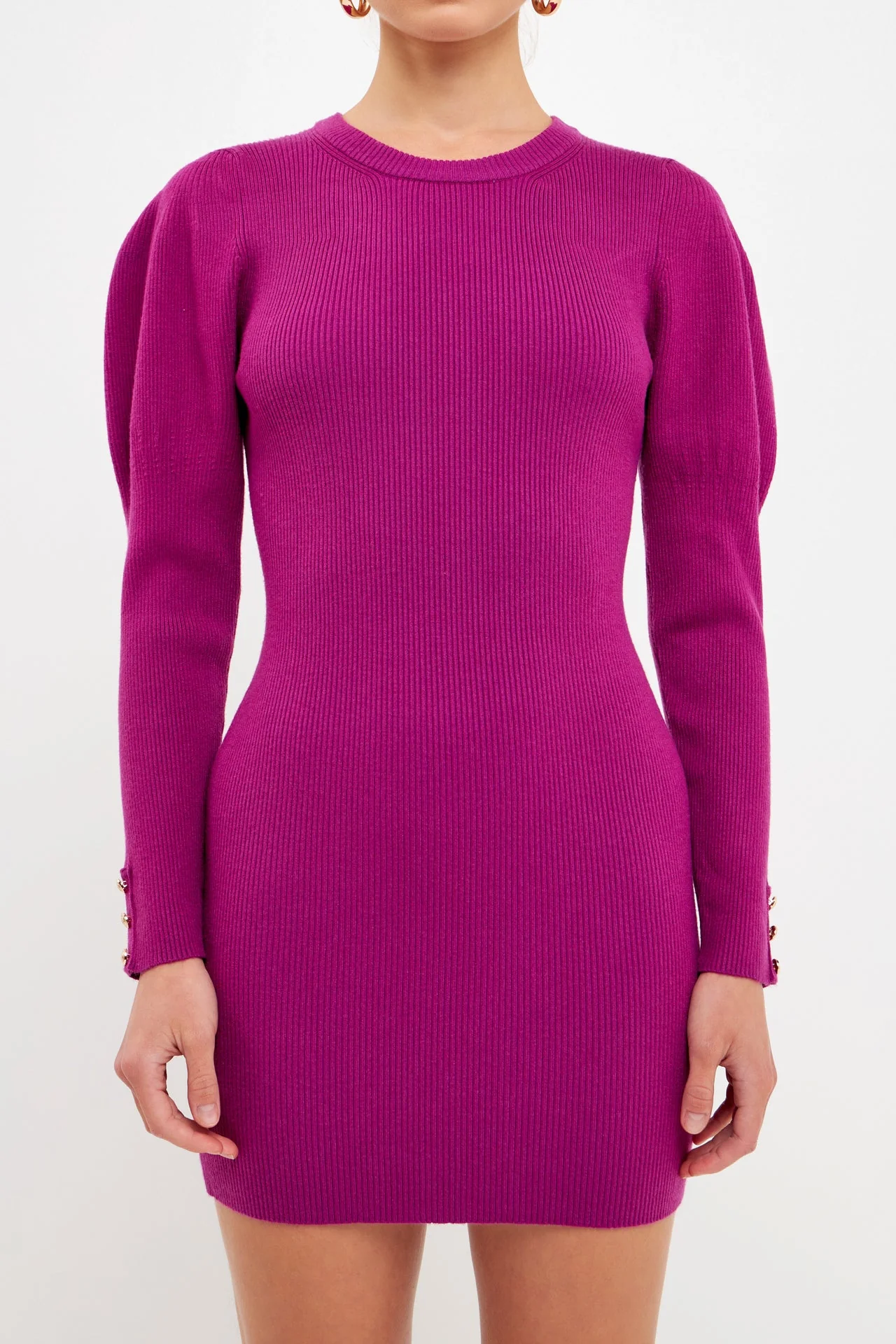 Puff Sleeve Knit Dress