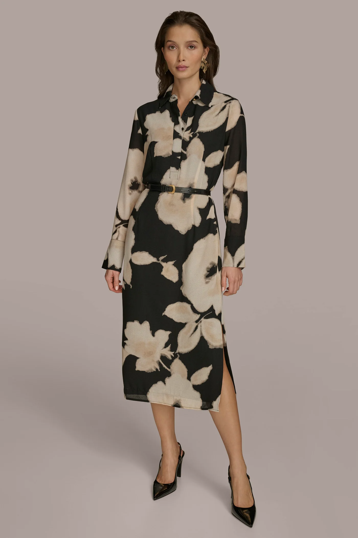 FLORAL A LINE MIDI DRESS