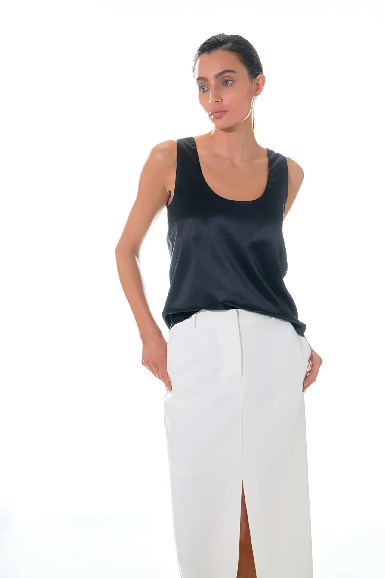 Satin Sleeveless Top