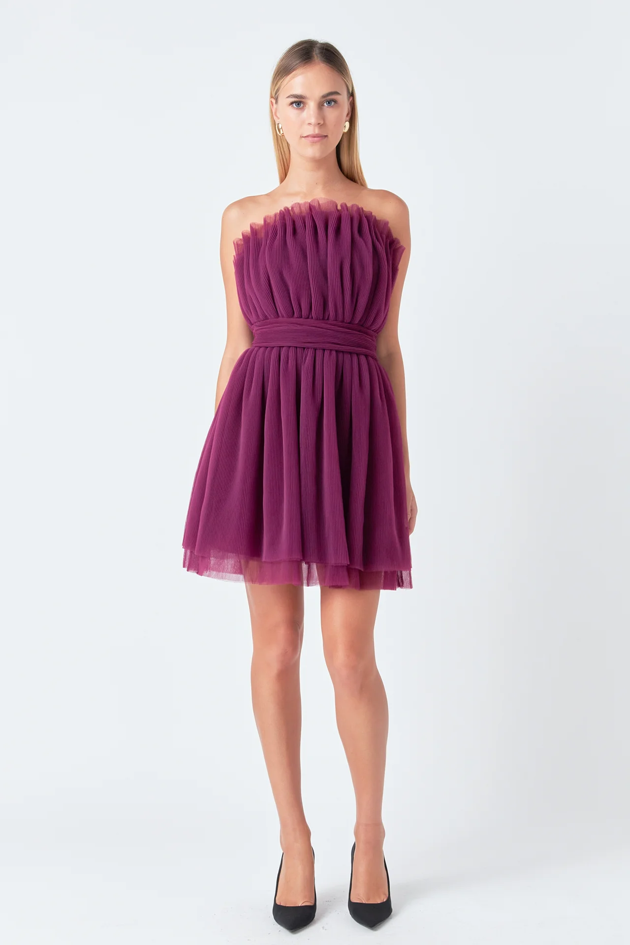 Strapless Mini Tulle Dress