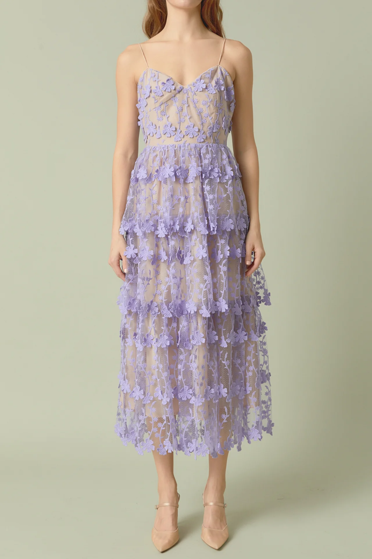 Crochet Layered Midi Dress