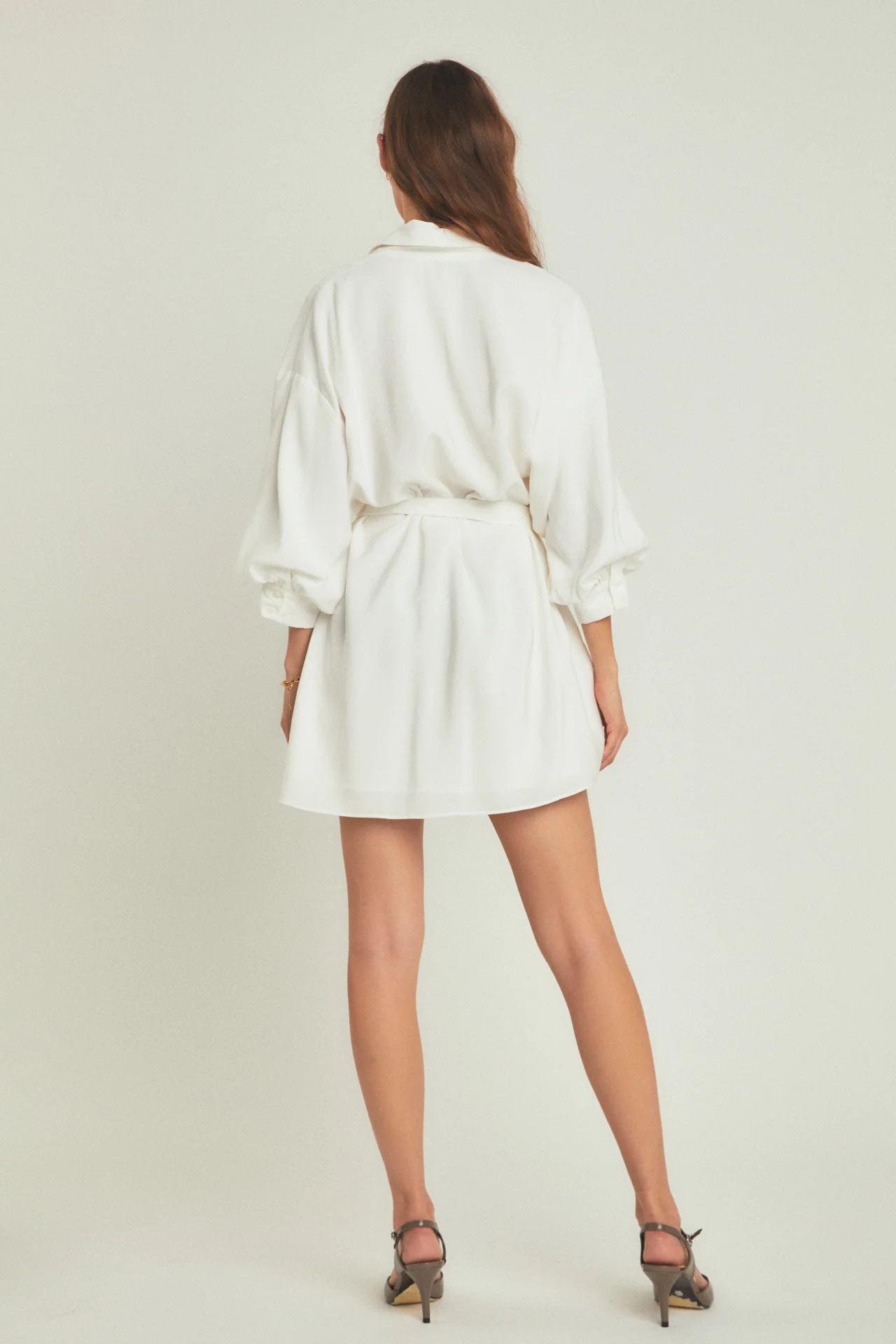 Belted Mini Shirt Dress