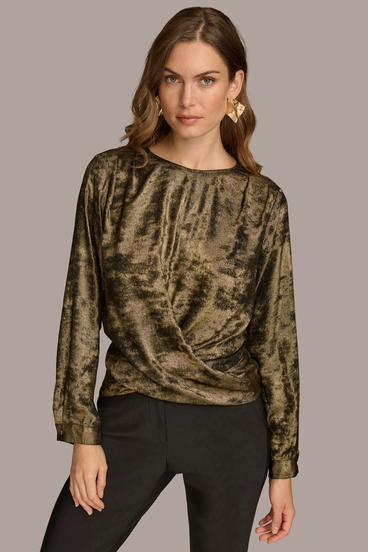 CREW FAUX WRAP TOP