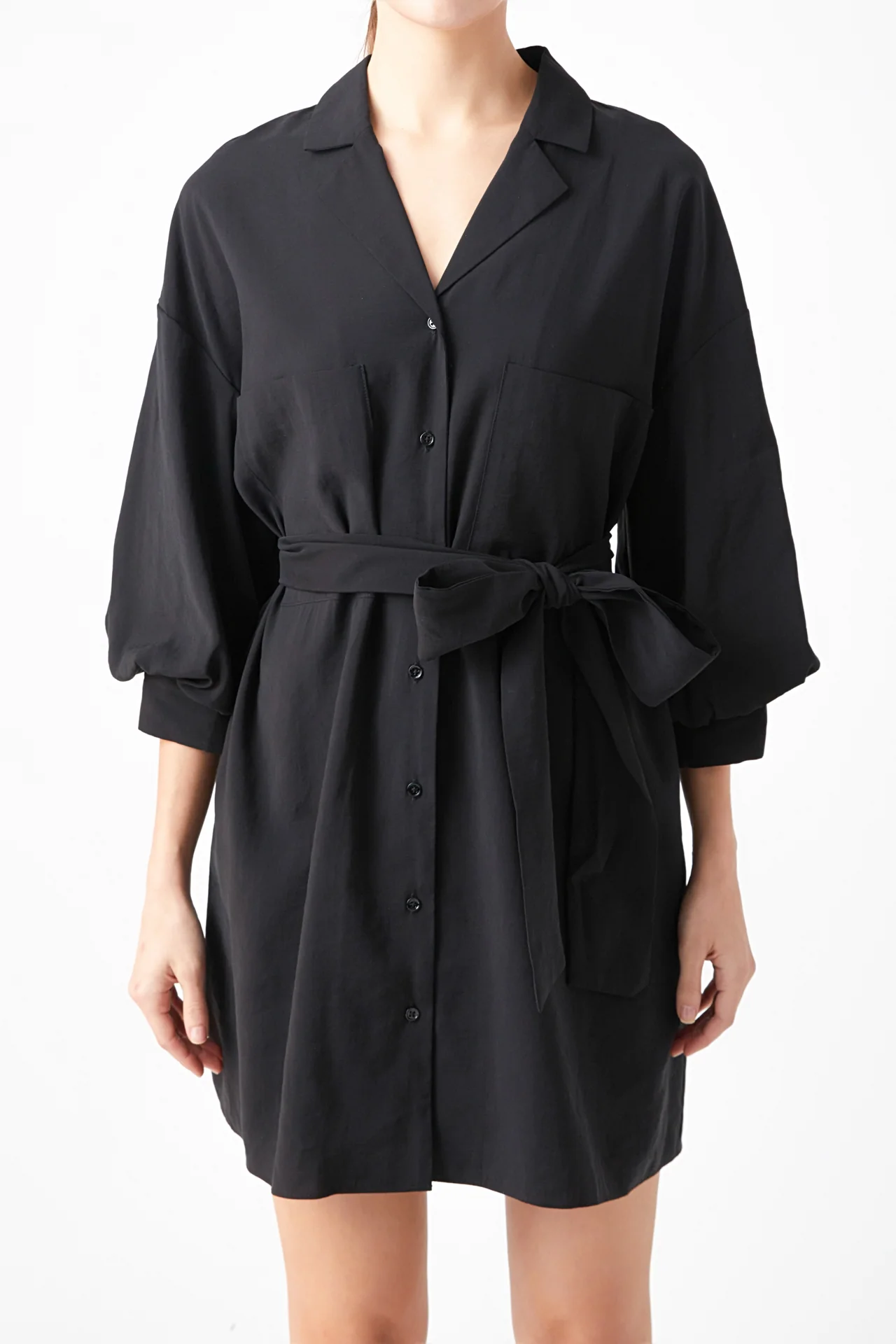 Belted Mini Shirt Dress