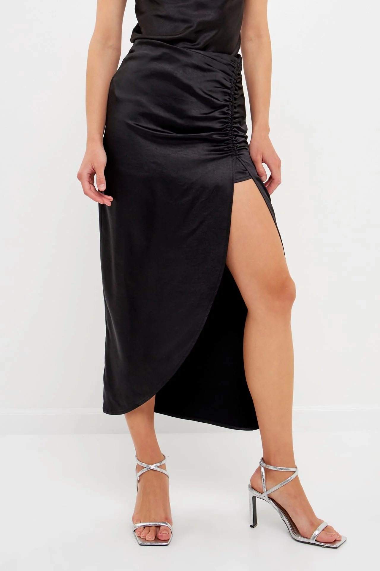 Front Slit Midi Skirt