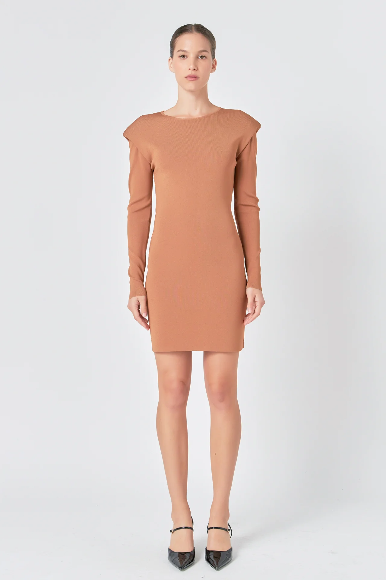 Shoulder Pad Knit Dress