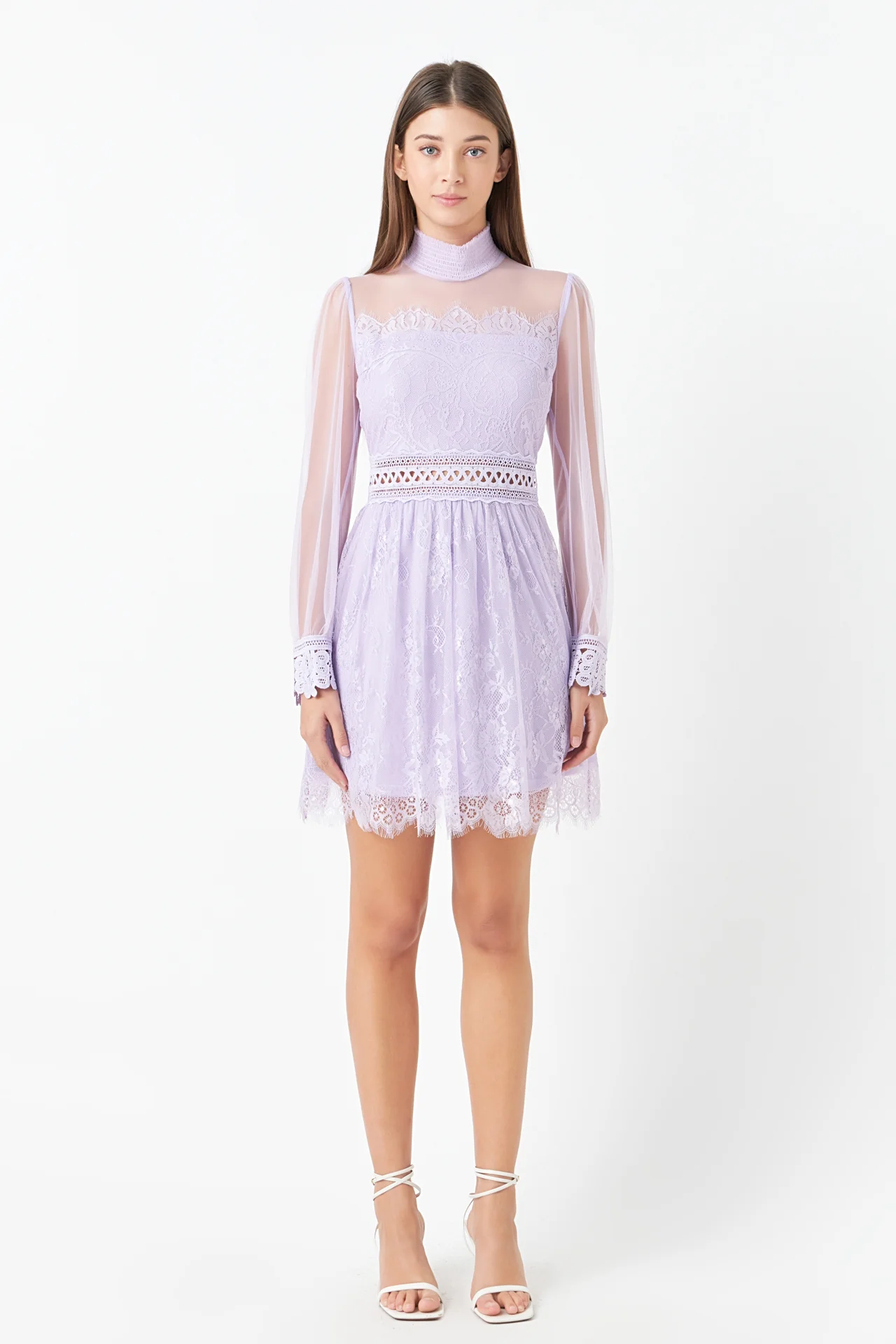 Long Sleeve Lace Mini Dress