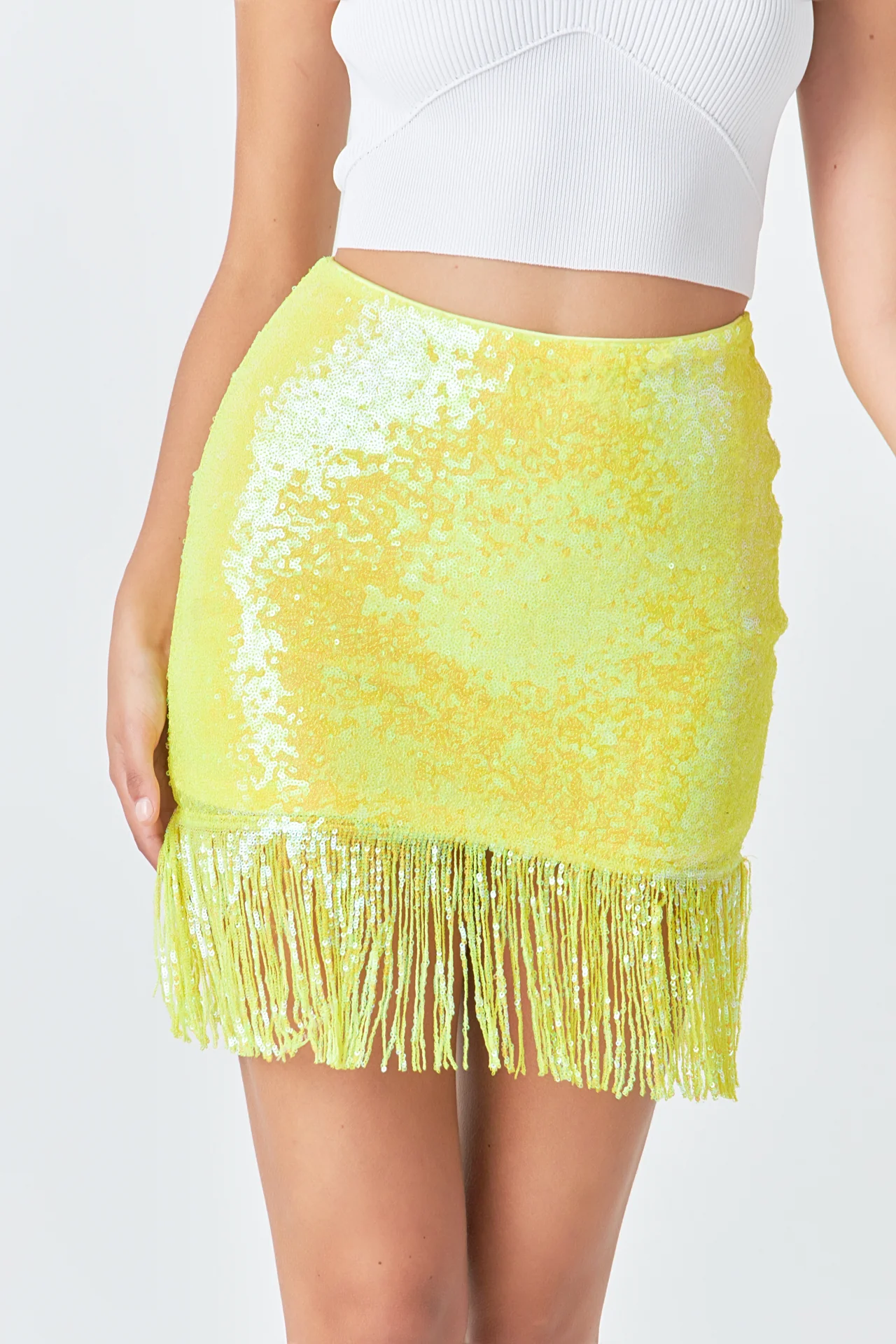 Fringe Sequin Skirt
