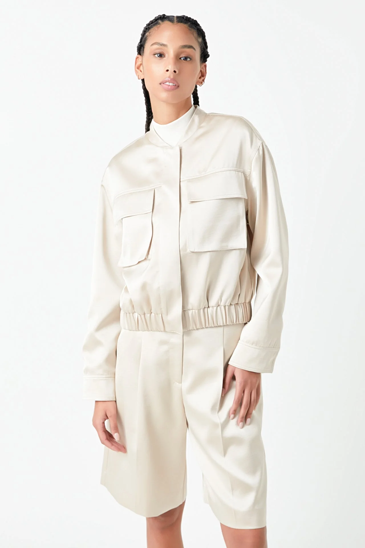 Pocket Satin Jacket