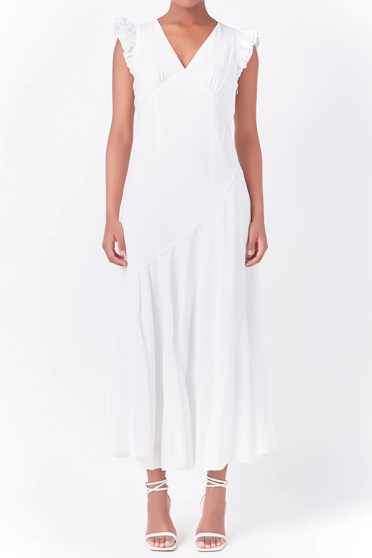 Asymmetrical Ruffle Maxi Dress