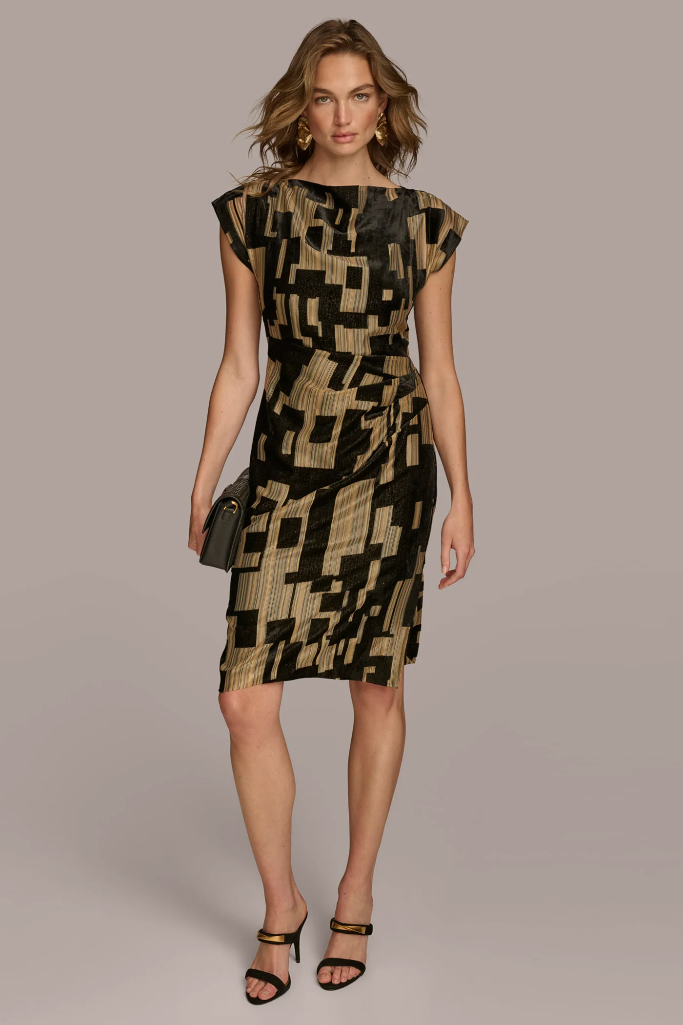 VELVET BURNOUT SHEATH DRESS