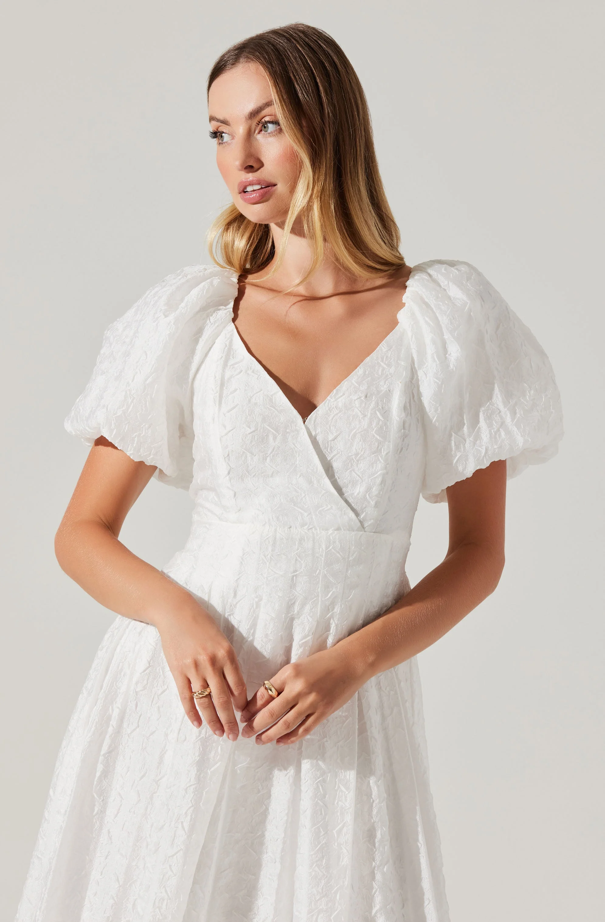 Linette Tonal Jacquard Midi Dress