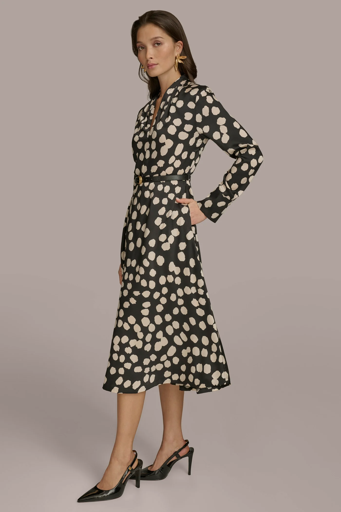 POLKA DOT A LINE MIDI DRESS