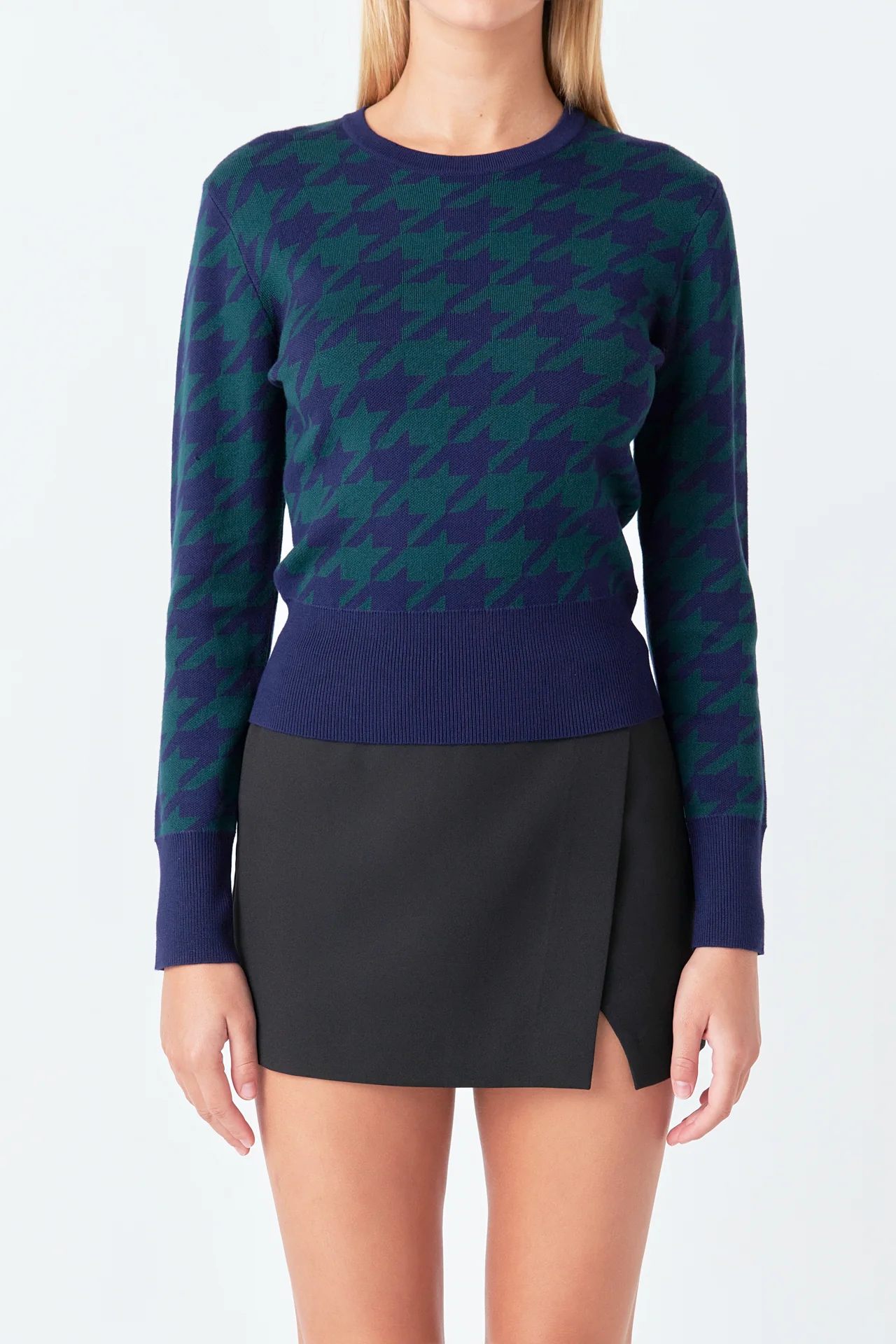 Knit Houndstooth Sweater