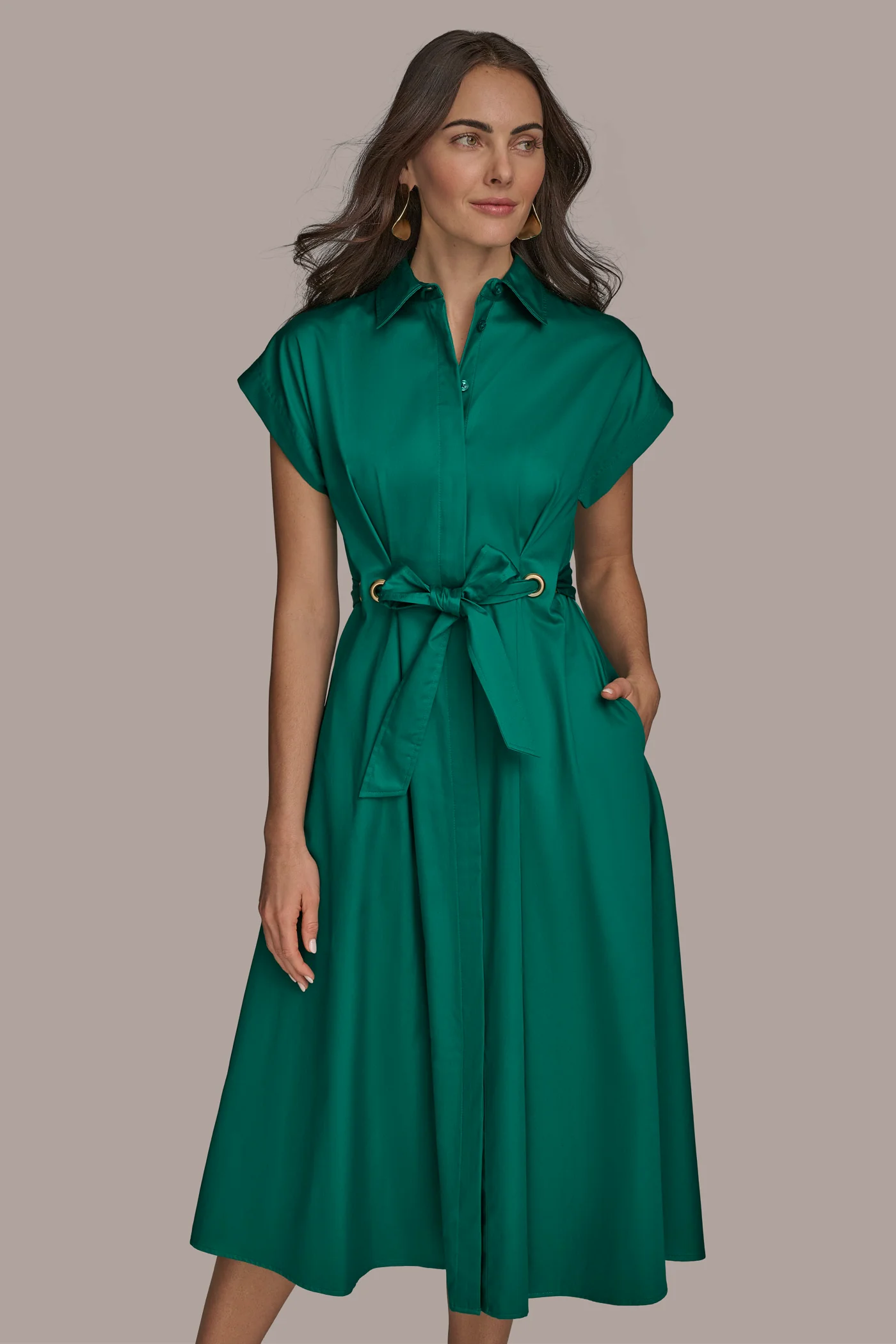 COTTON A LINE MIDI DRESS