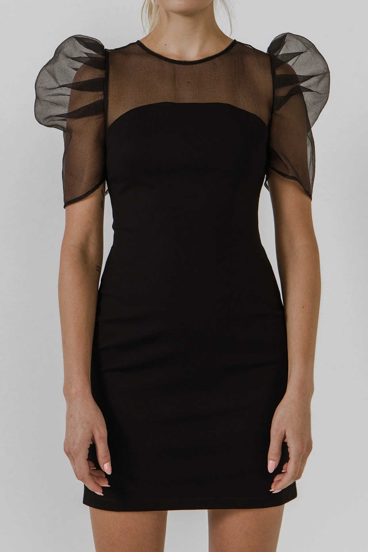 Organza with Knit Mini Dress