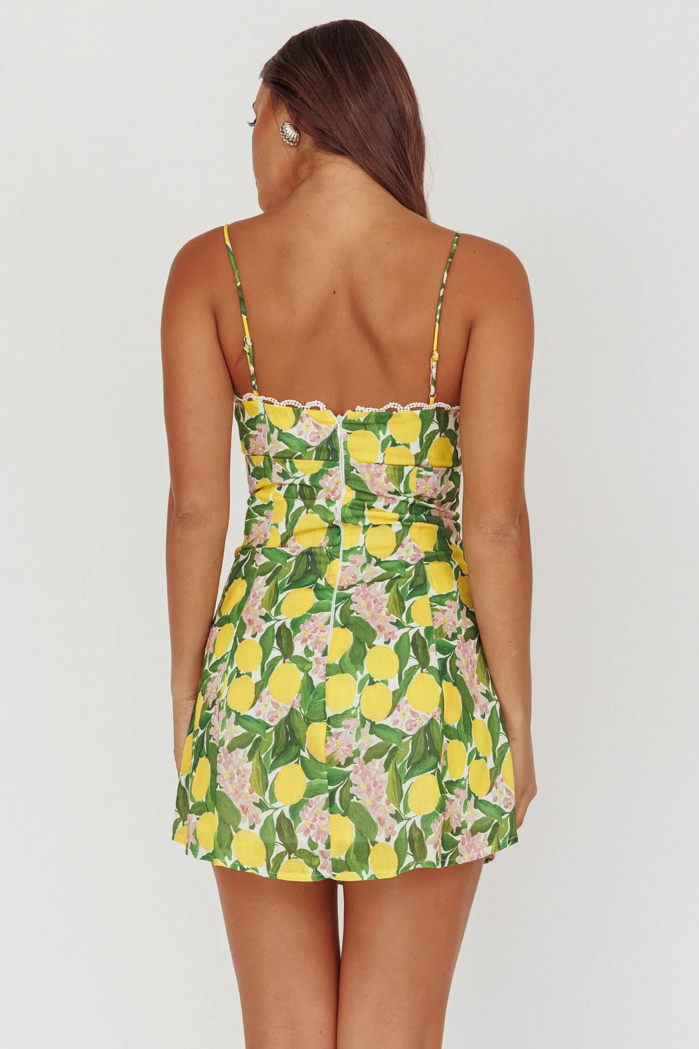 Chamberlain Scallop Trim Mini Dress Citrus Lemon