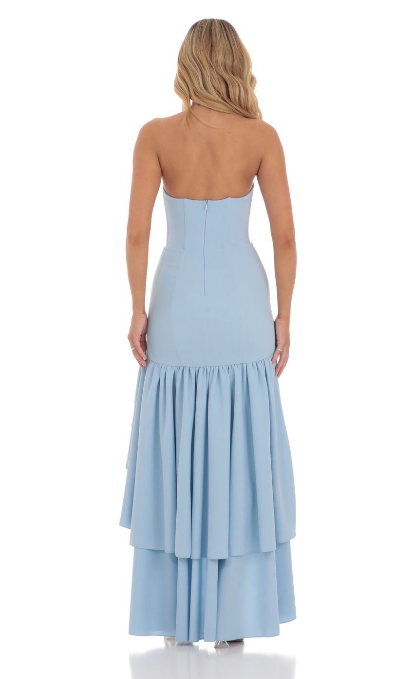 Strapless Corset Maxi Dress in Blue
