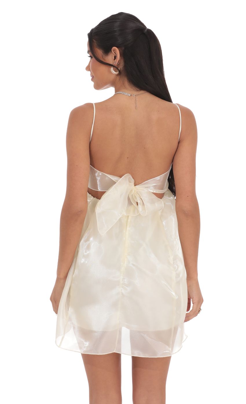 Sheen Babydoll Dress in Cream