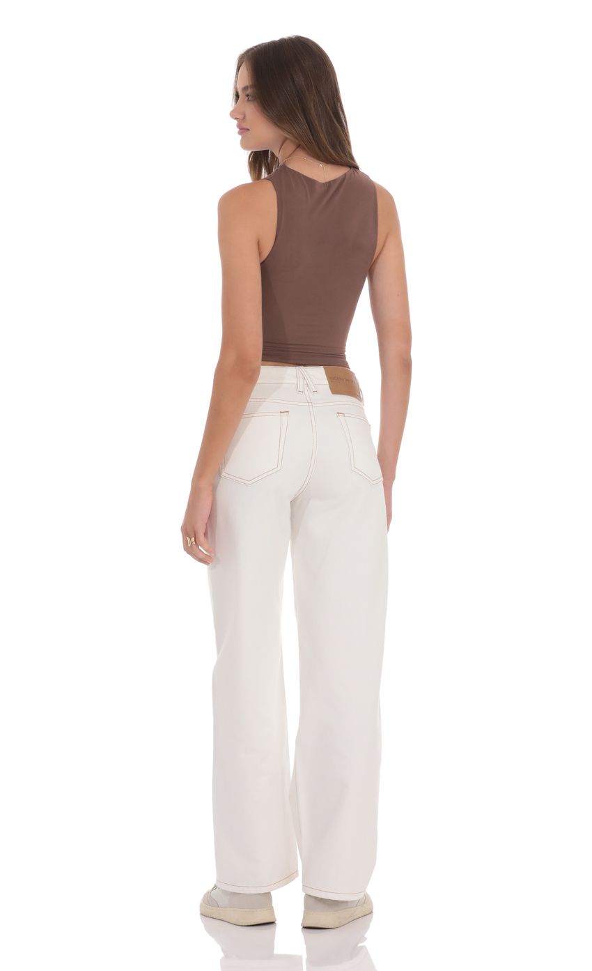 Relaxed Mid-Rise Jeans in White