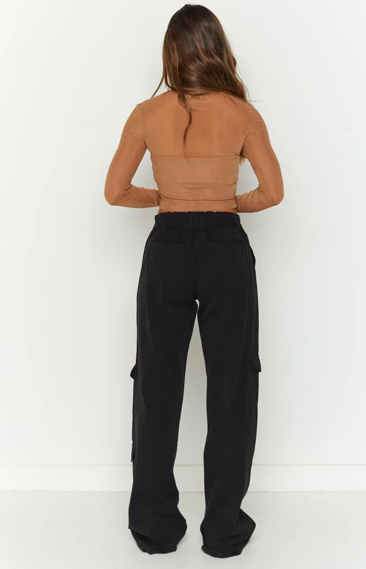 Millie Black Low Rise Cargo Trousers