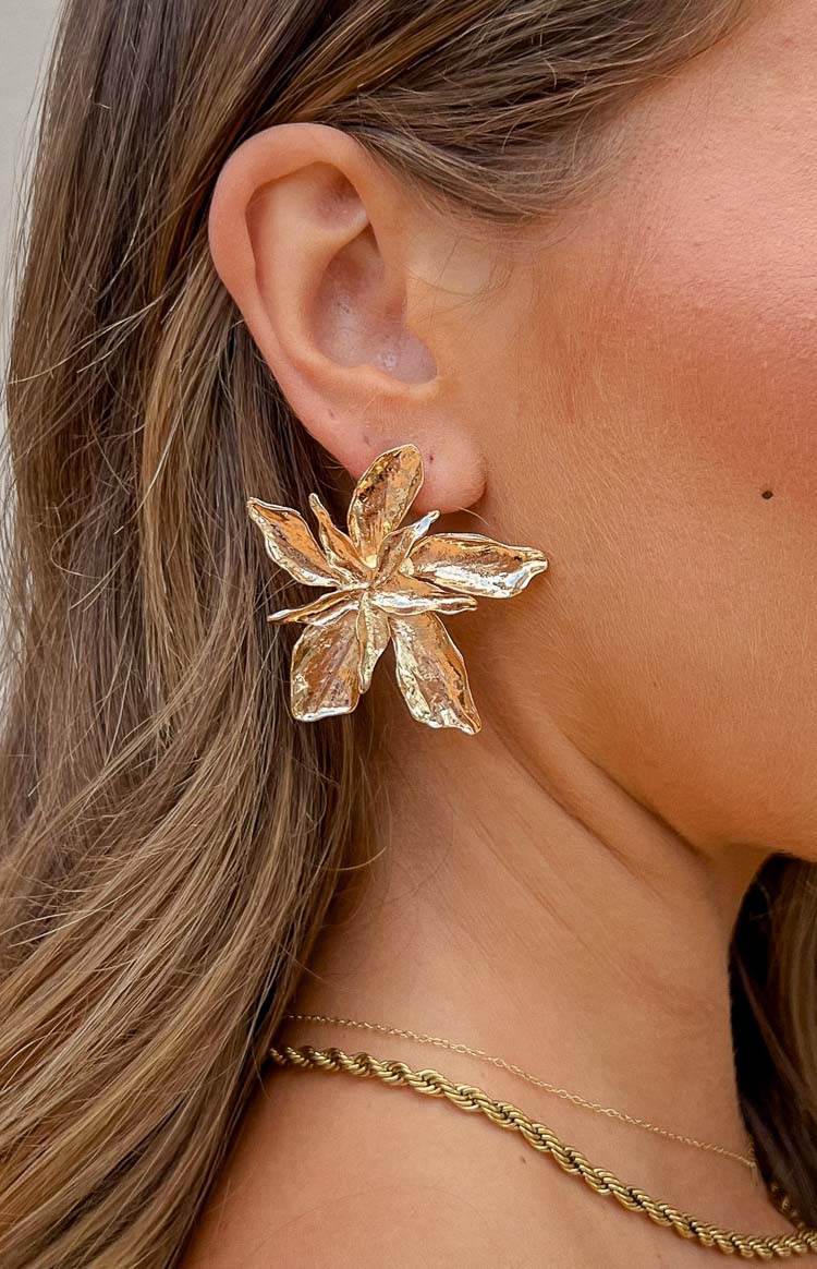 Jasmine Gold Vintage Flower Earrings