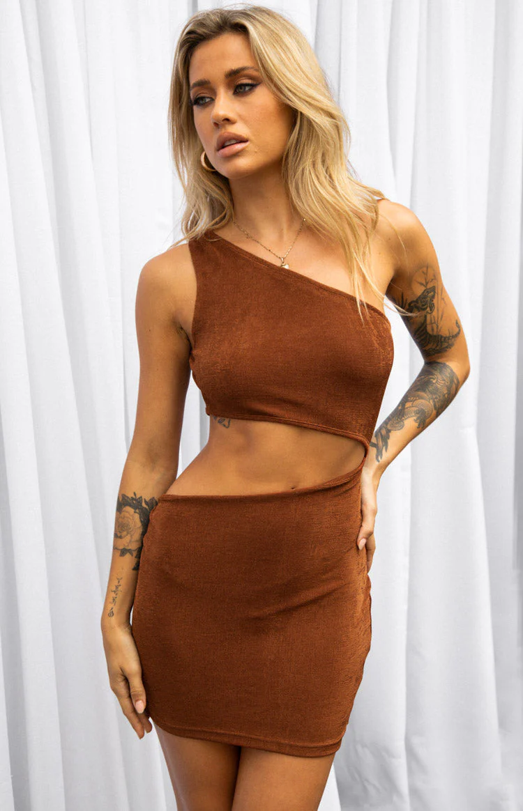 Etta Brown Cut Out Mini Dress