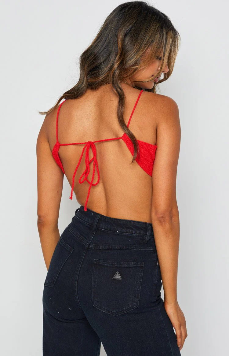 Seoul Red Halter Crop Top