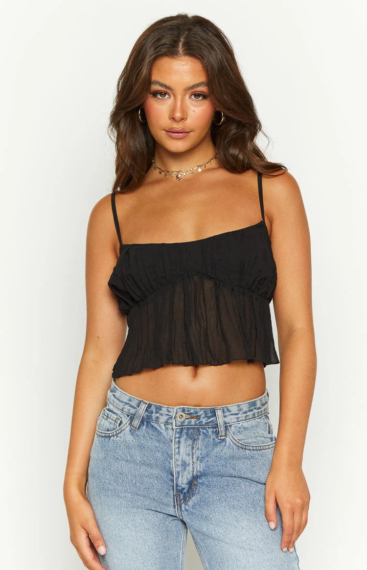 The Moment Black Cami Top