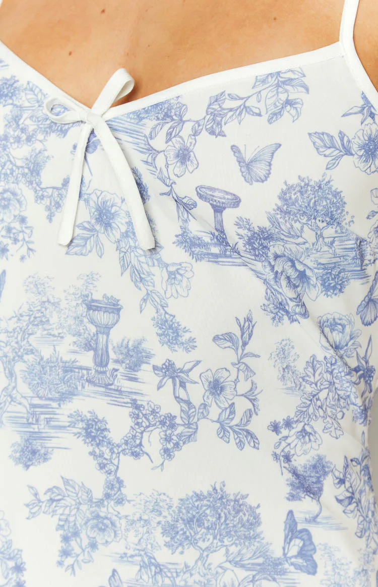 Pire Blue Floral Mini Dress