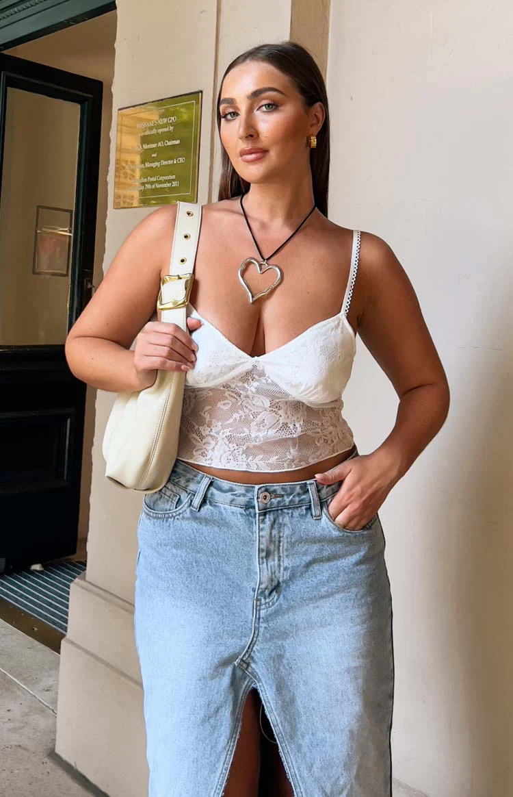 Eden White Lace Cami Top