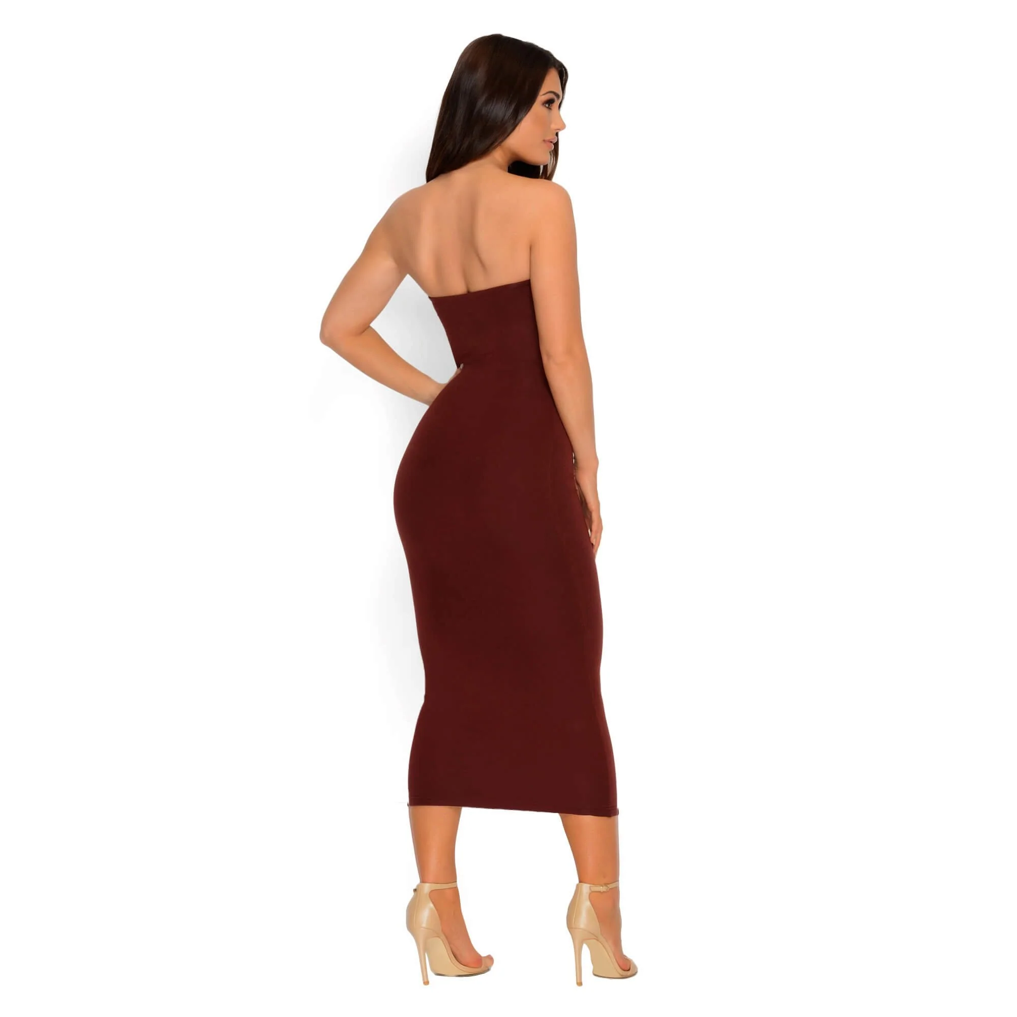 Keep Me Sweet Double Layered Midi Dress in Wine