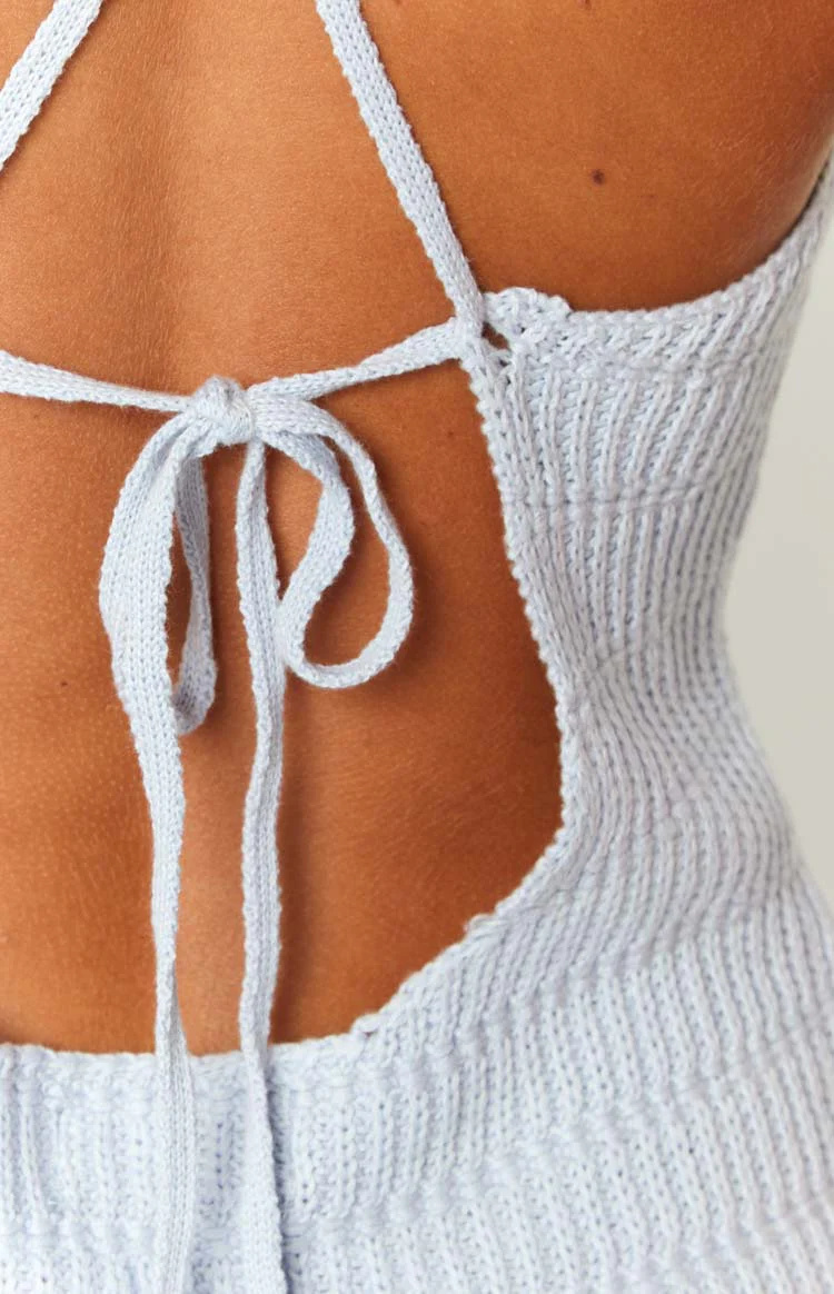 Ember Blue Crochet Mini Dress