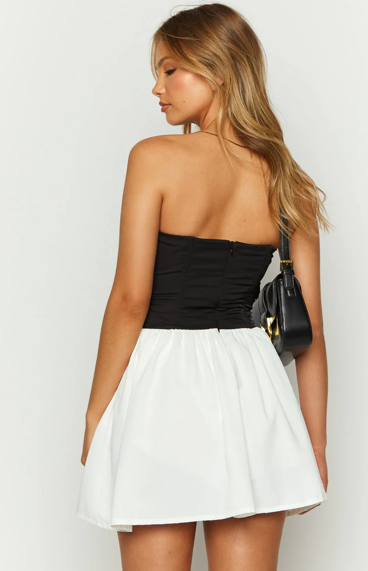 Draven Black And White Corset Mini Dress