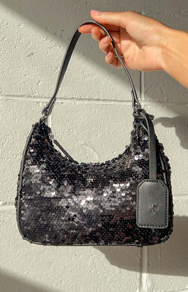 Peta & Jain Niah Black Sequin Shoulder Bag