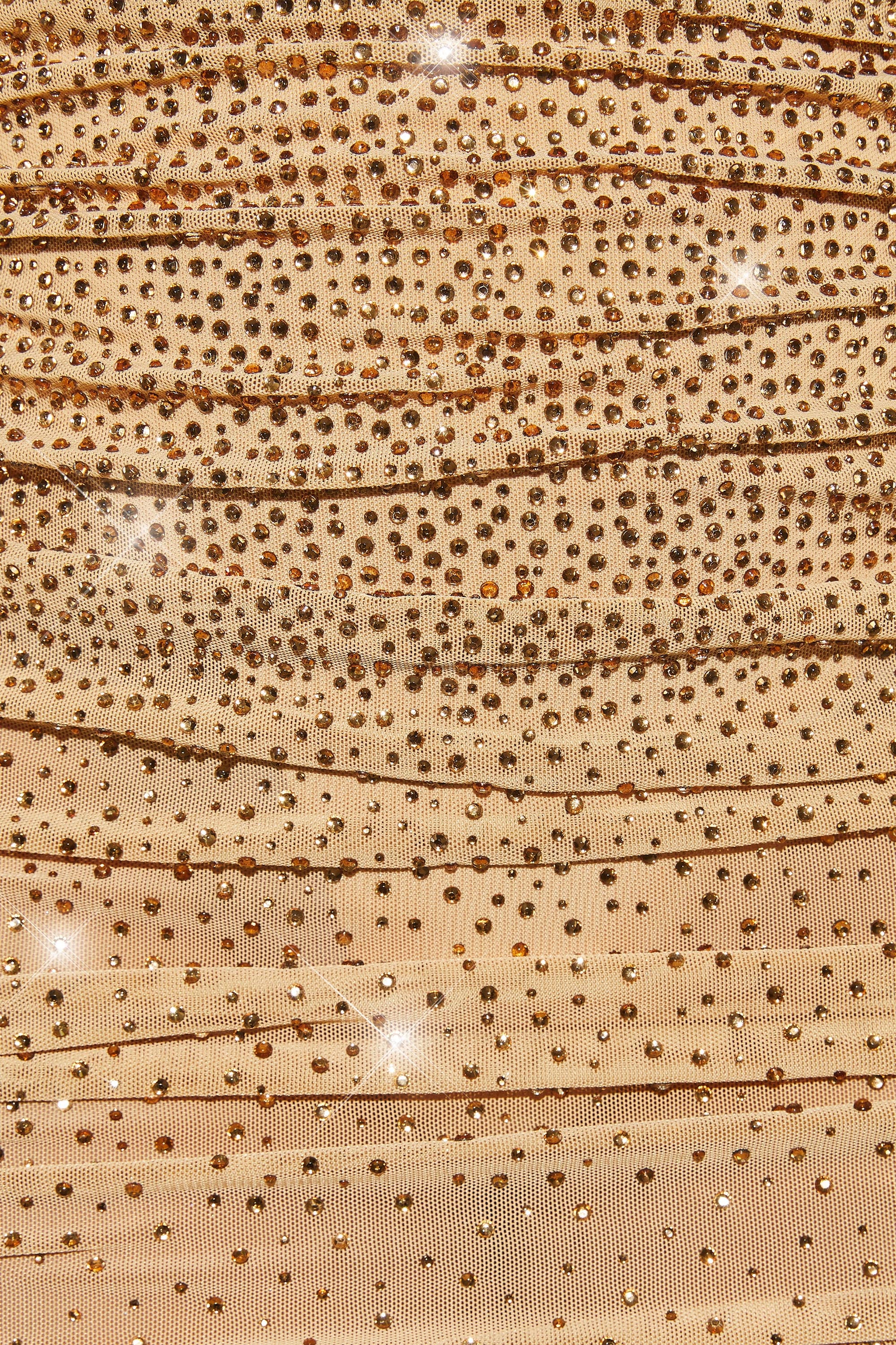 After Party Underwired Embellished Bustier Crop Top in Gold