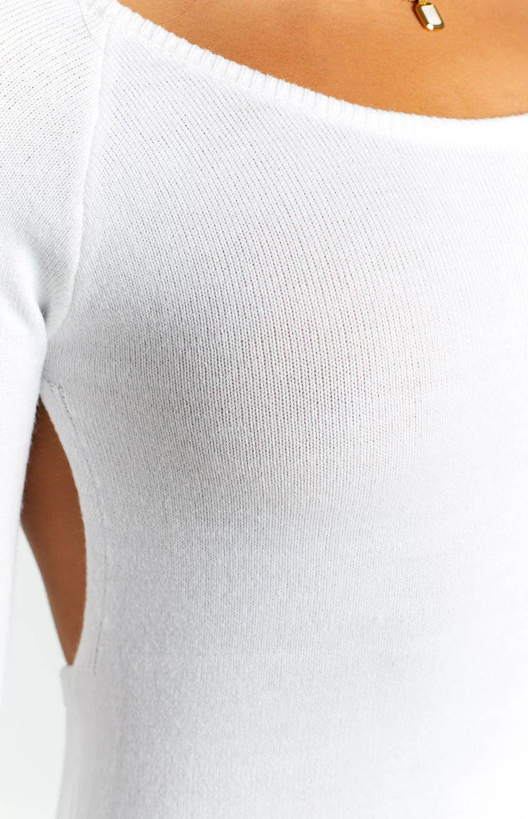 SNDYS Milo White Knit Dress